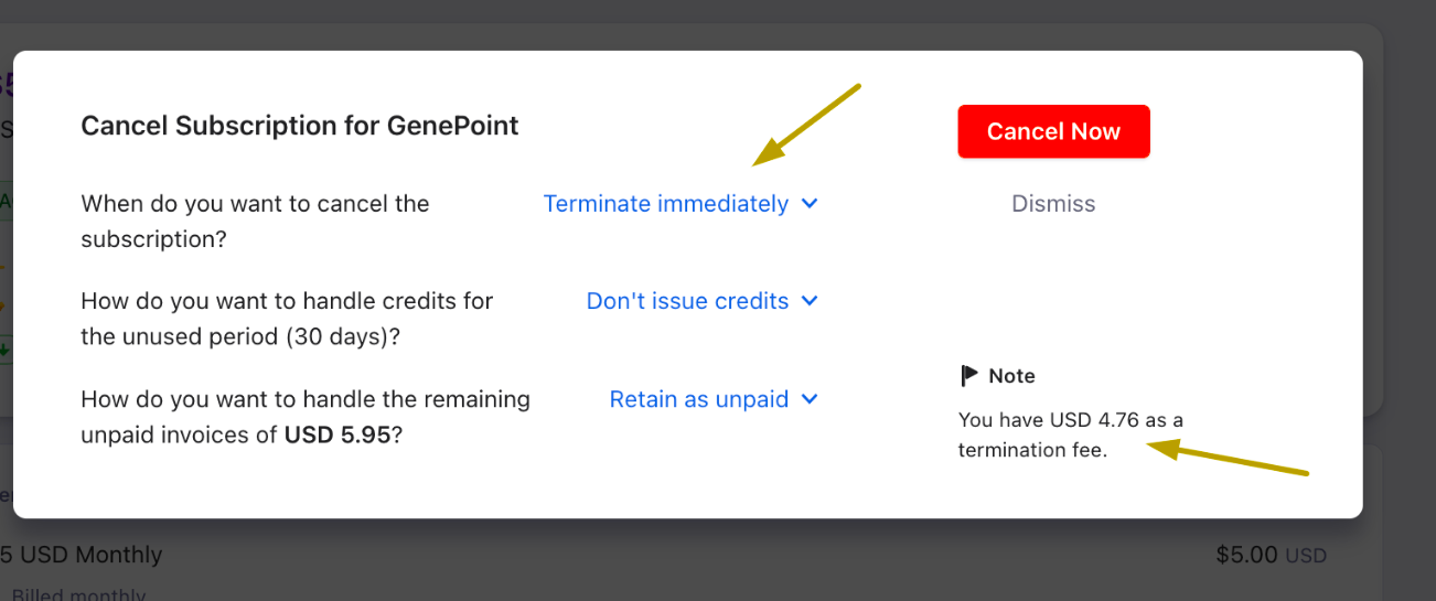 How to set termination fee for Contract terms? Chargebee Help Center