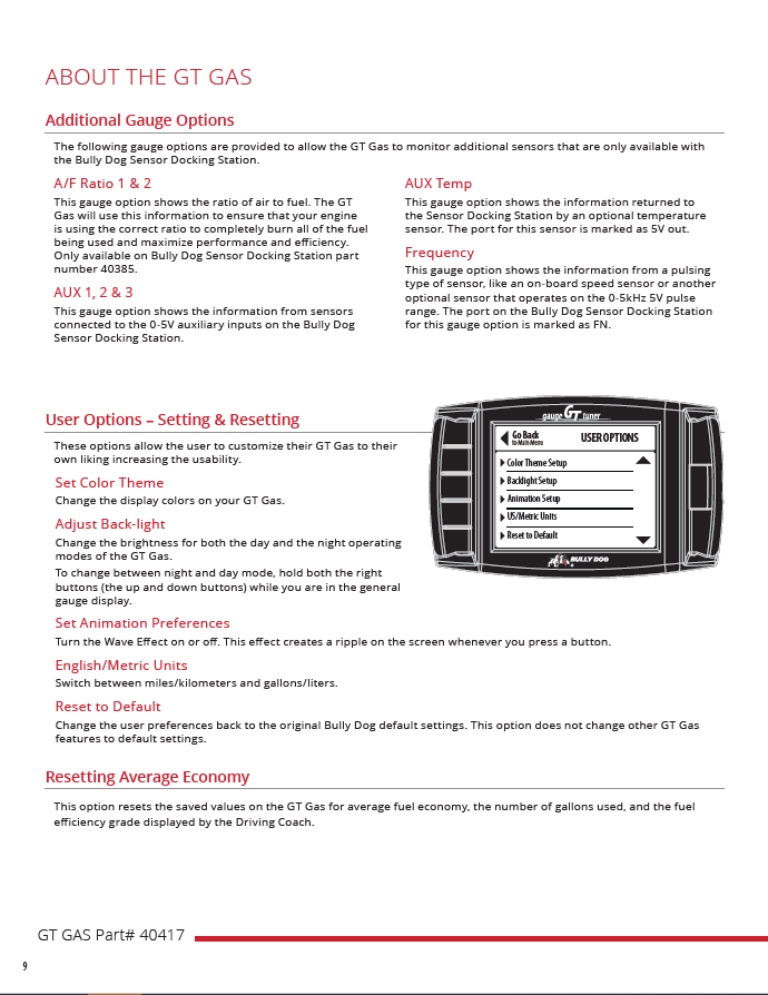 Bully Dog GT Tuner Gas User Guide SCT Performance and Bully Dog