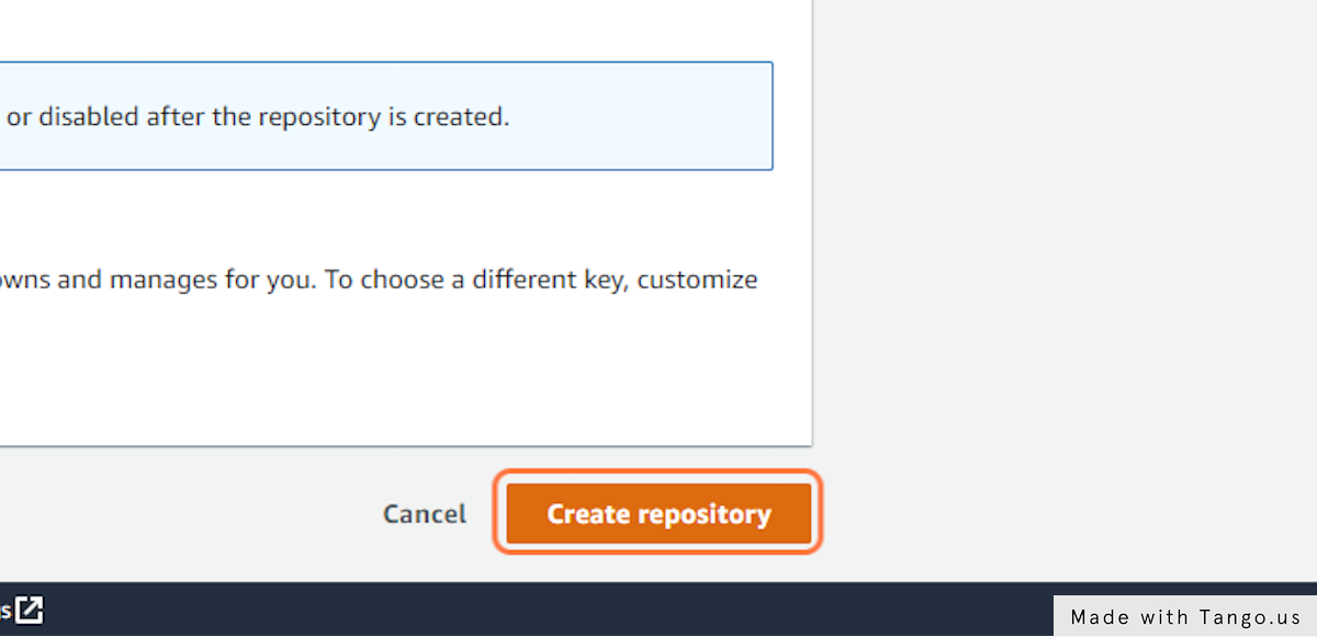 Click on Create repository