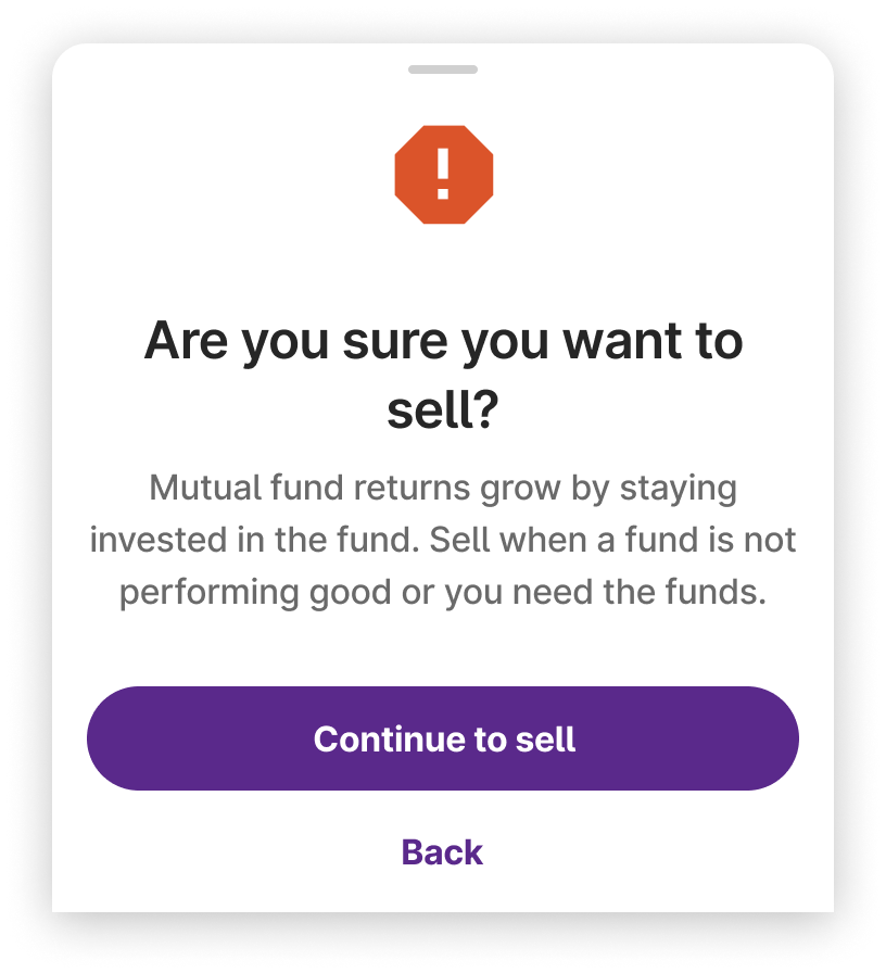 Step 6 Now you can sell the MF investments selecting as by amount or
