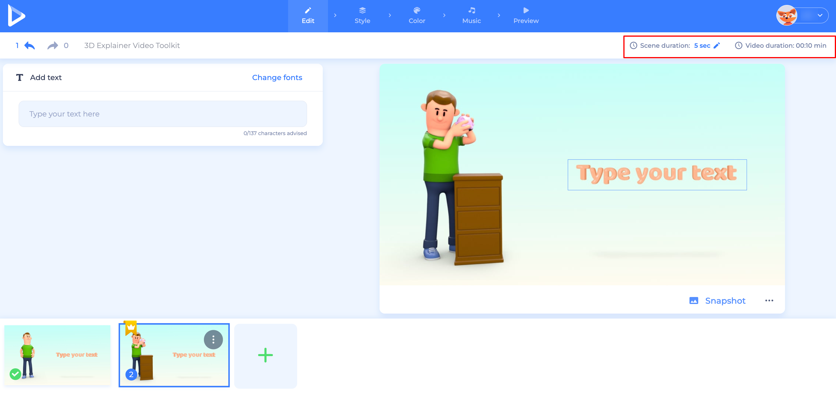 Video Maker Tool; Using the Edit Tab Renderforest
