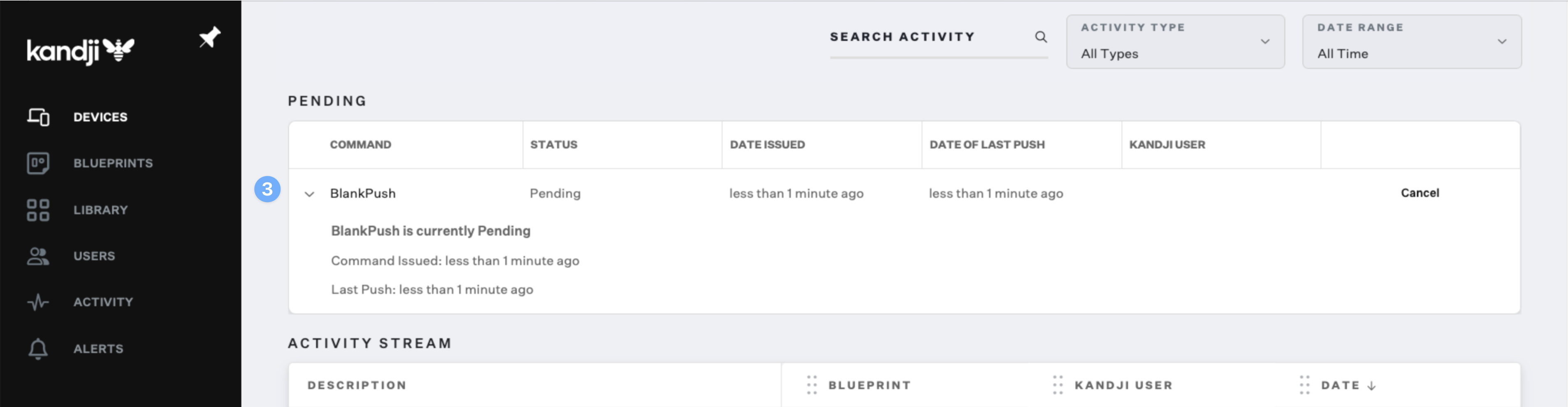 Using the Blank Push command Kandji