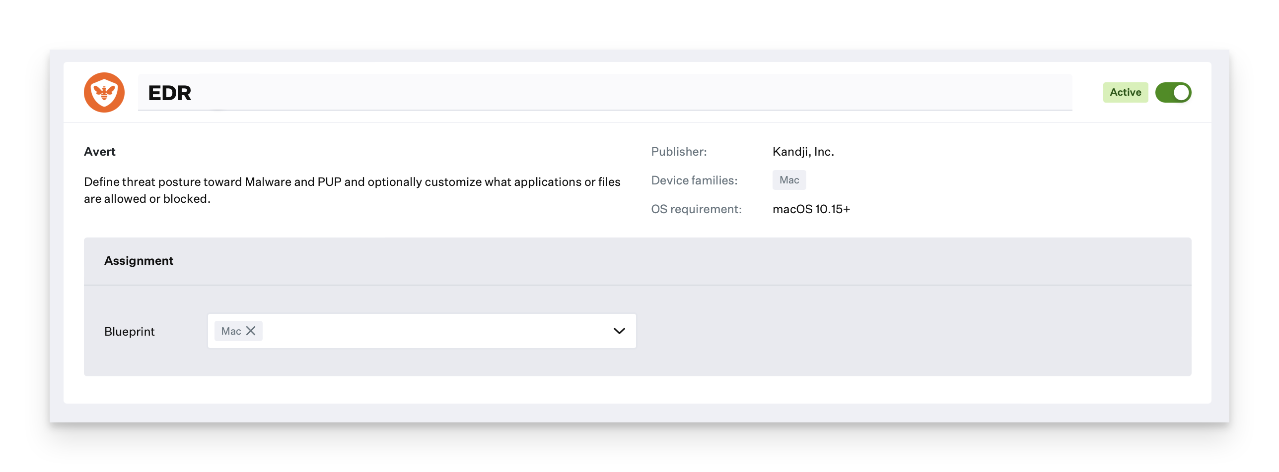 avert Configure the Avert Library Item : Kandji