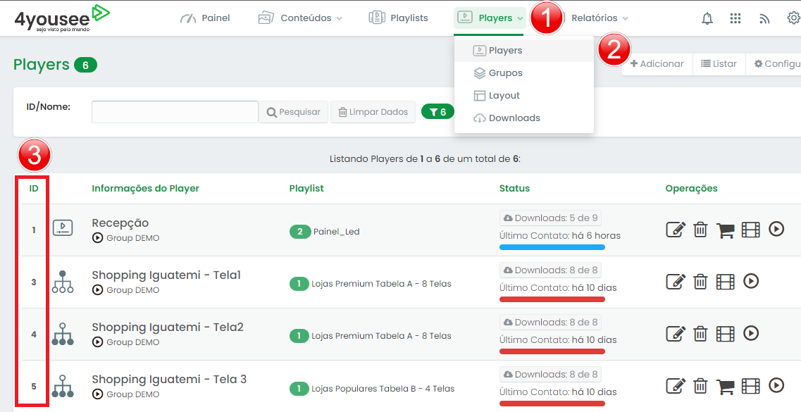 Localização ID Player