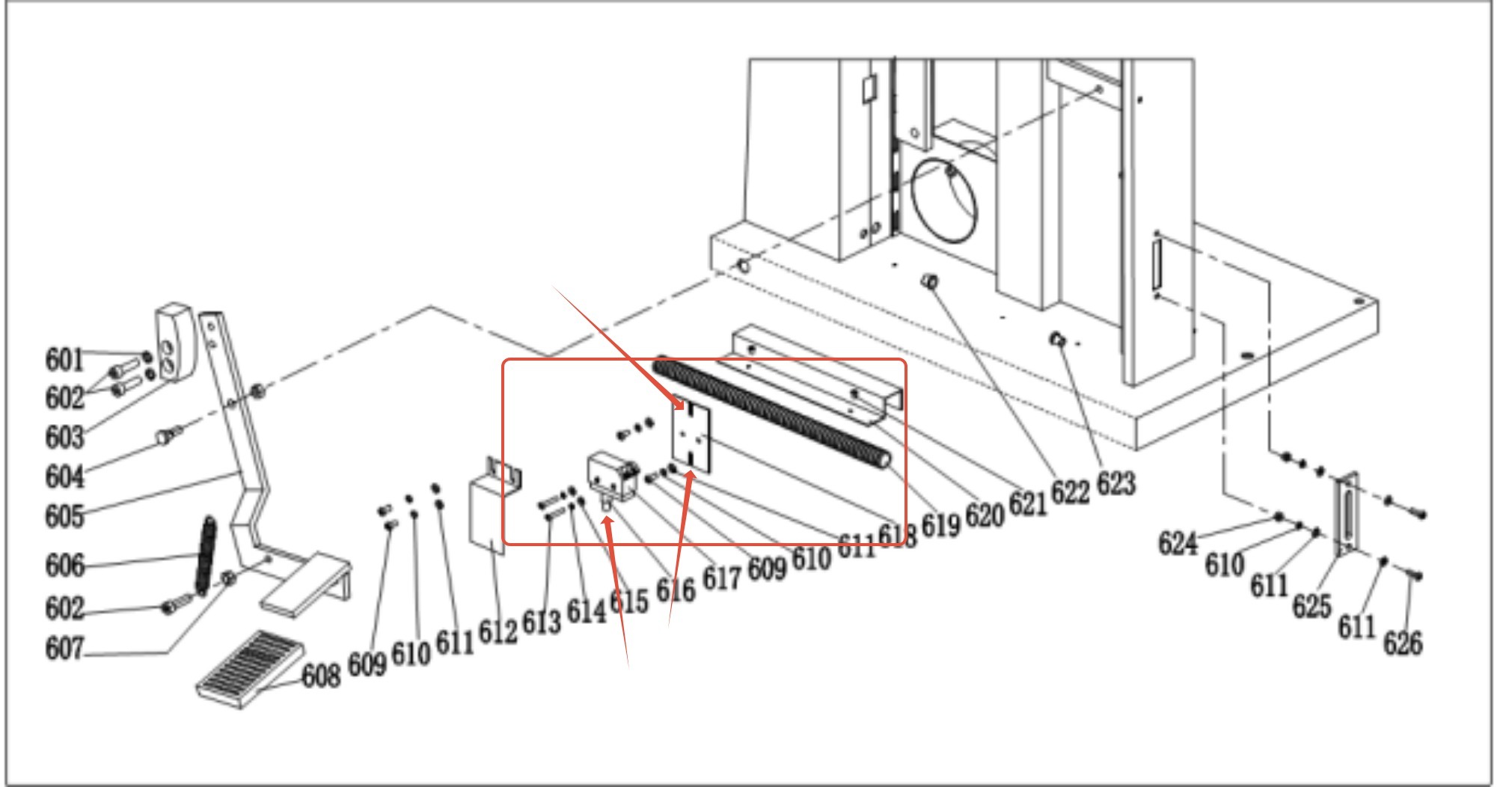 C14 brake switch mounting plate location