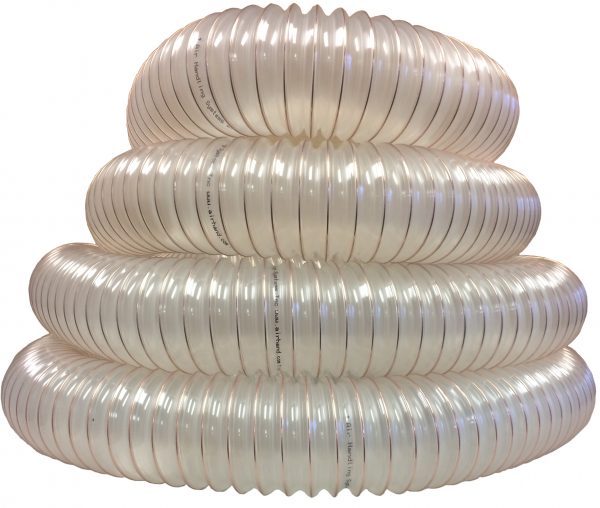 Flexible hose coils in various sizes