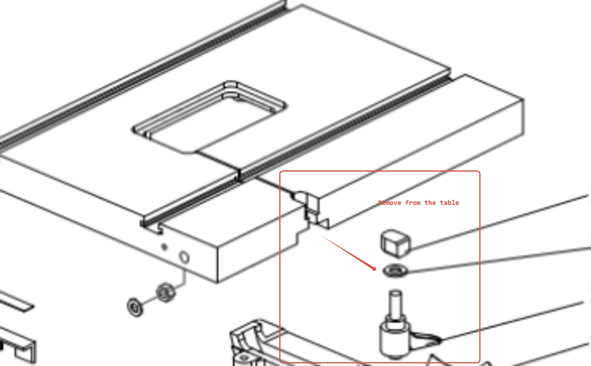 Insert and locking block removal at blade split