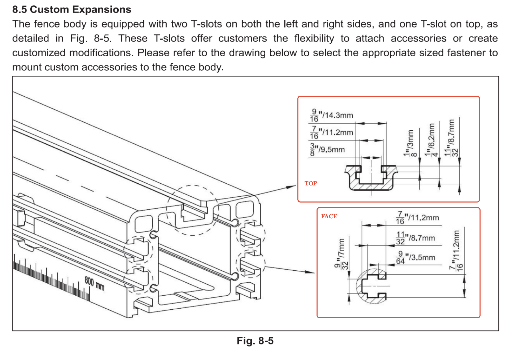 Top T-track overview