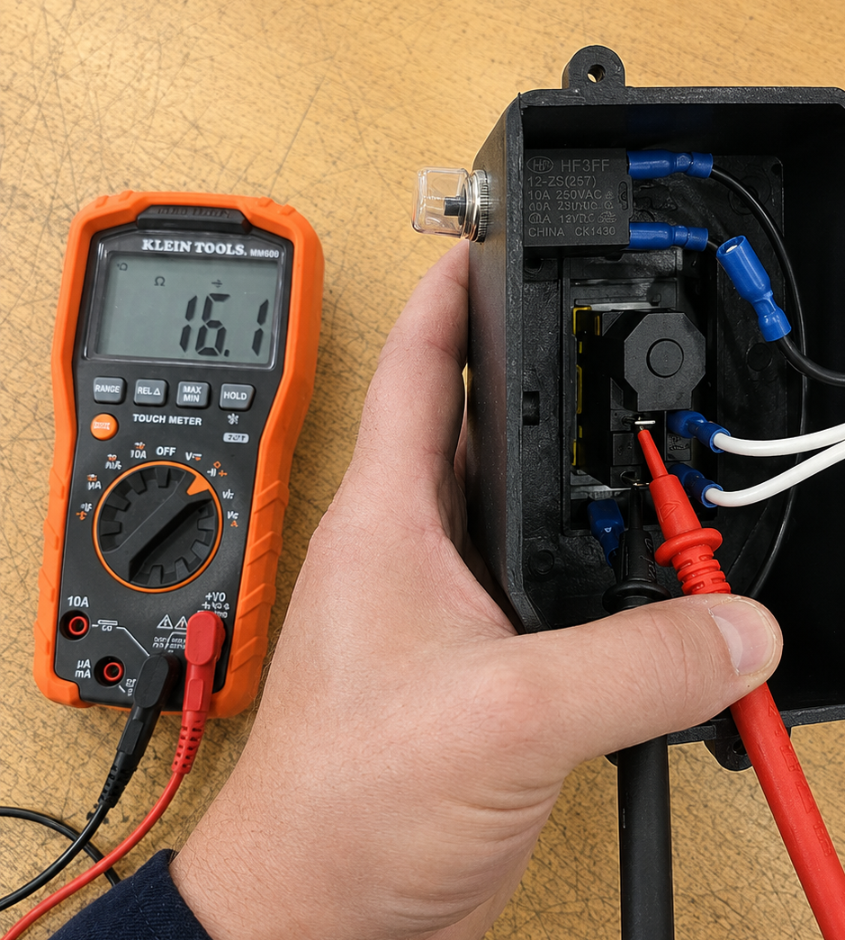 Switch terminals 23 and 24 continuity test