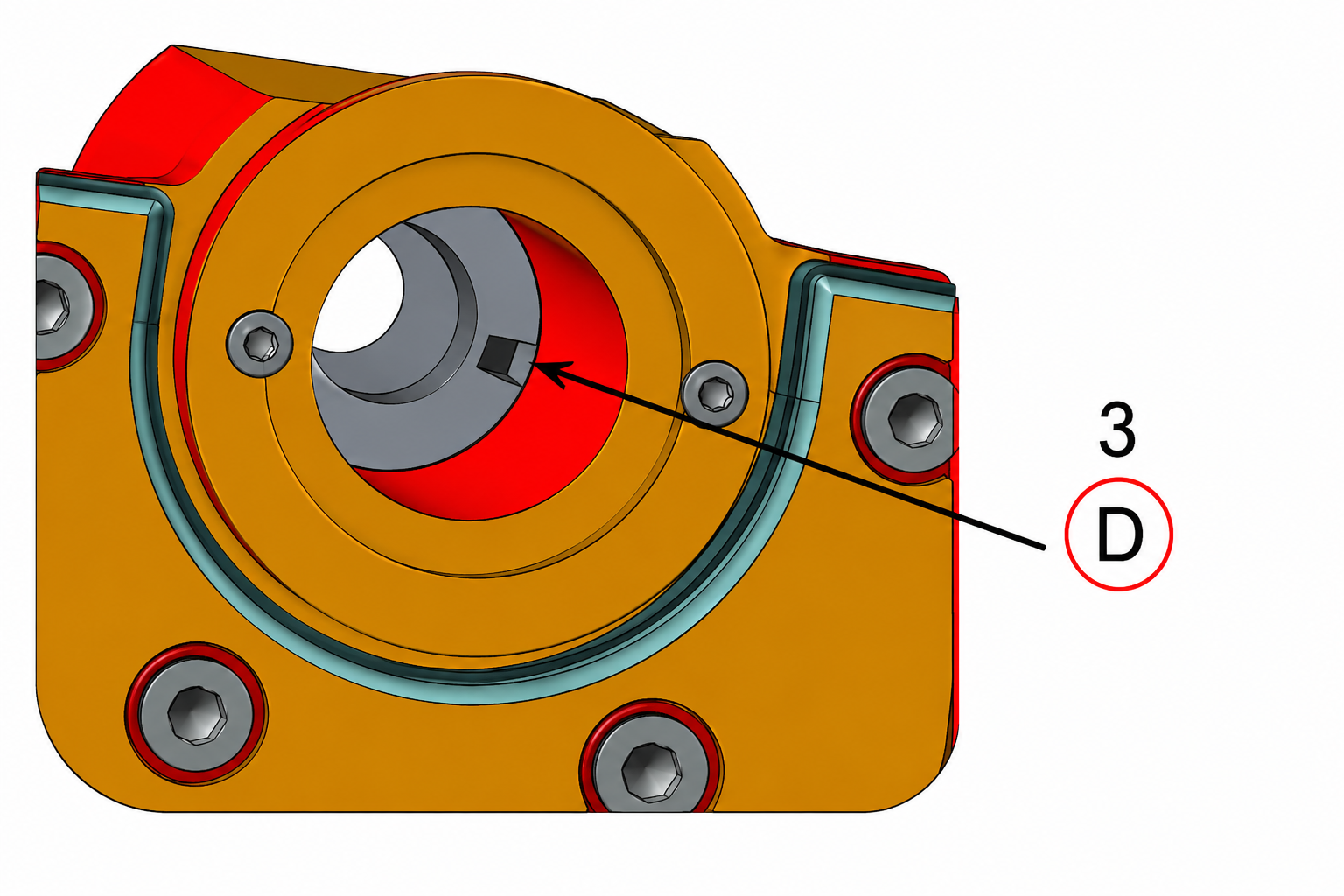 Step 3b - press out bearing D and set collar