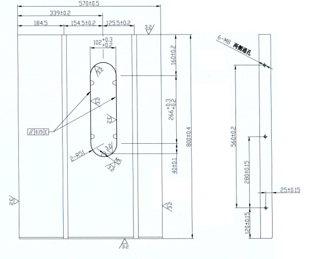 Harvey Alpha Series main table dimensional drawing in millimeters