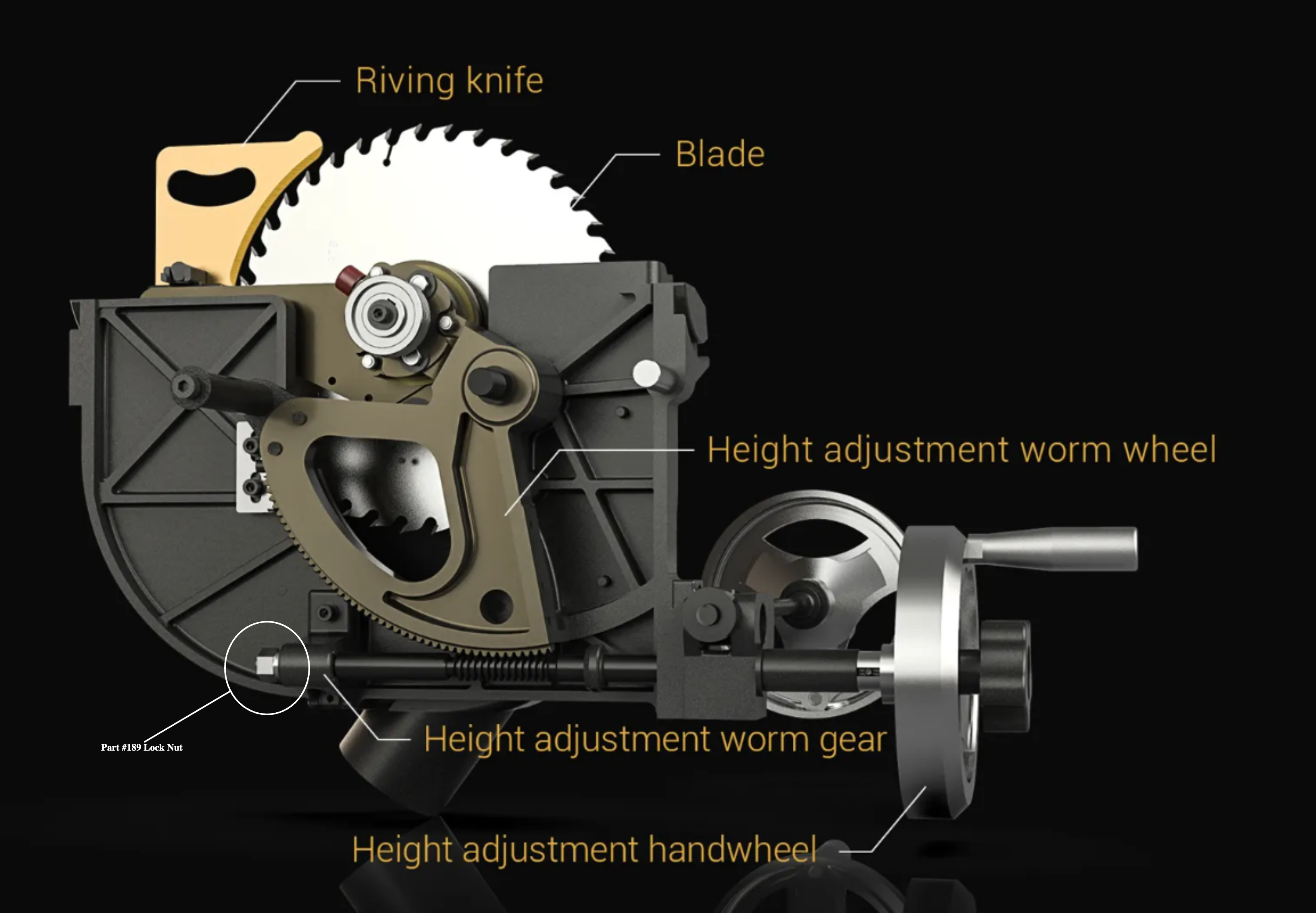 HW110LC TC elevation shaft and lock nut diagram