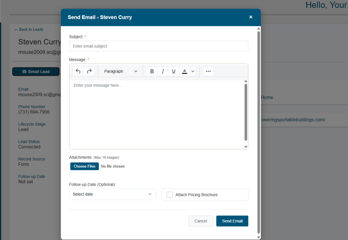 Compose And Send Lead Emails