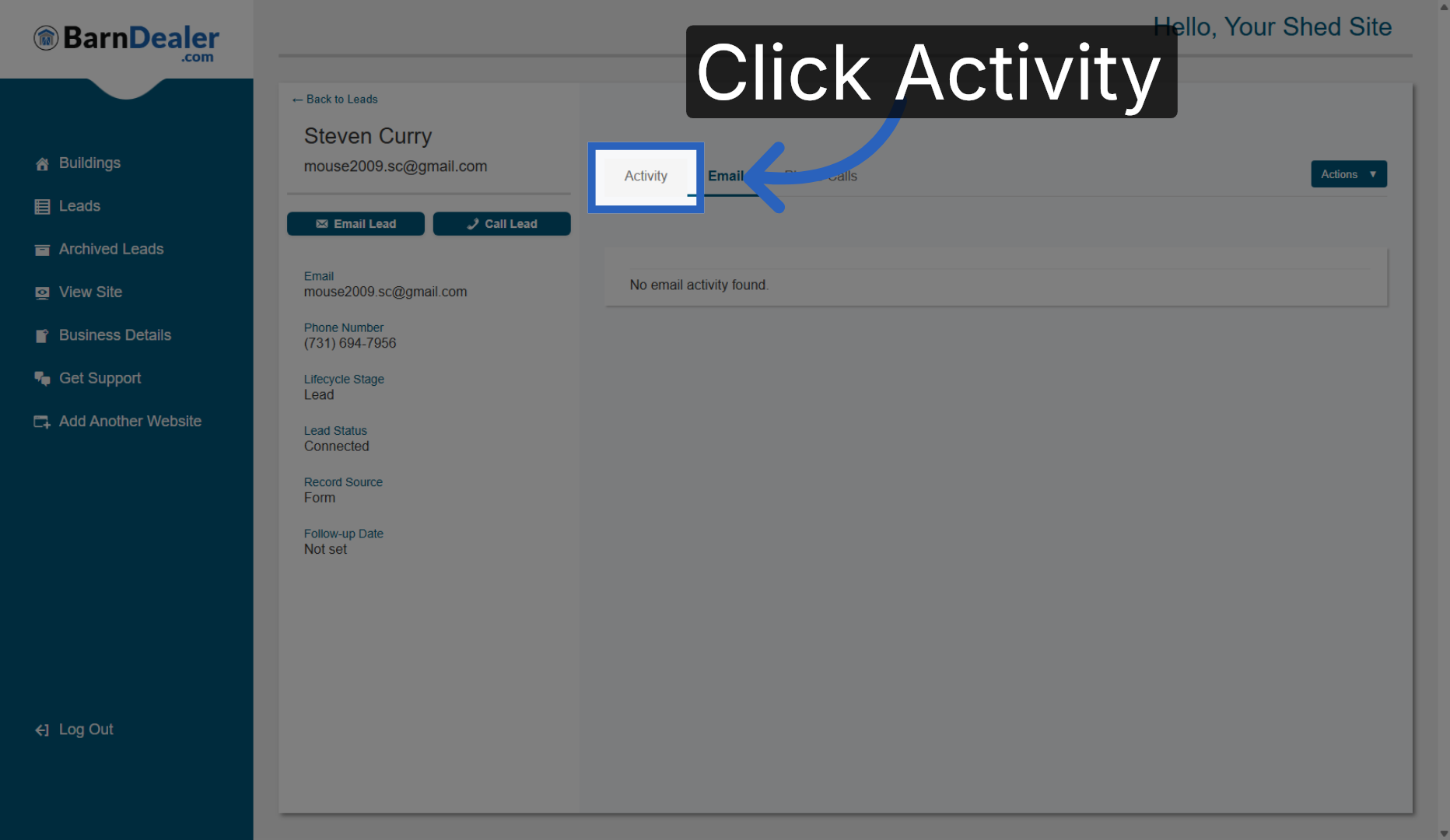 Access Activity Tab