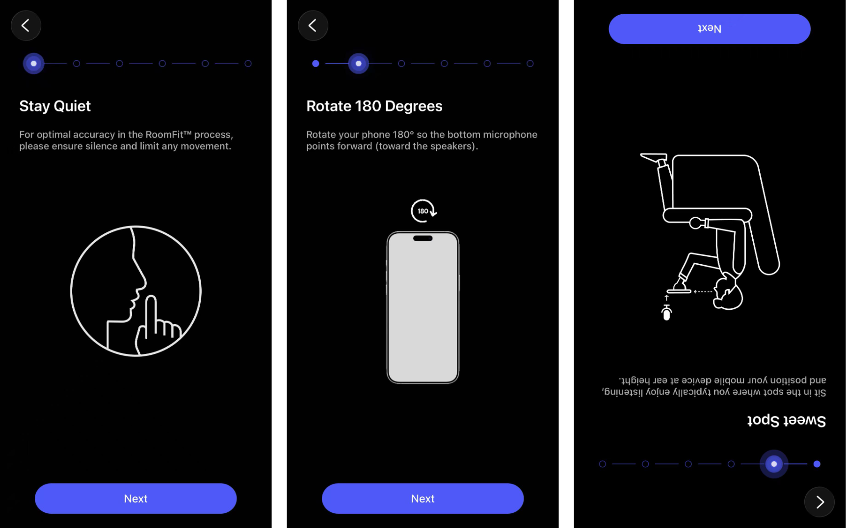 RoomFit start process screen