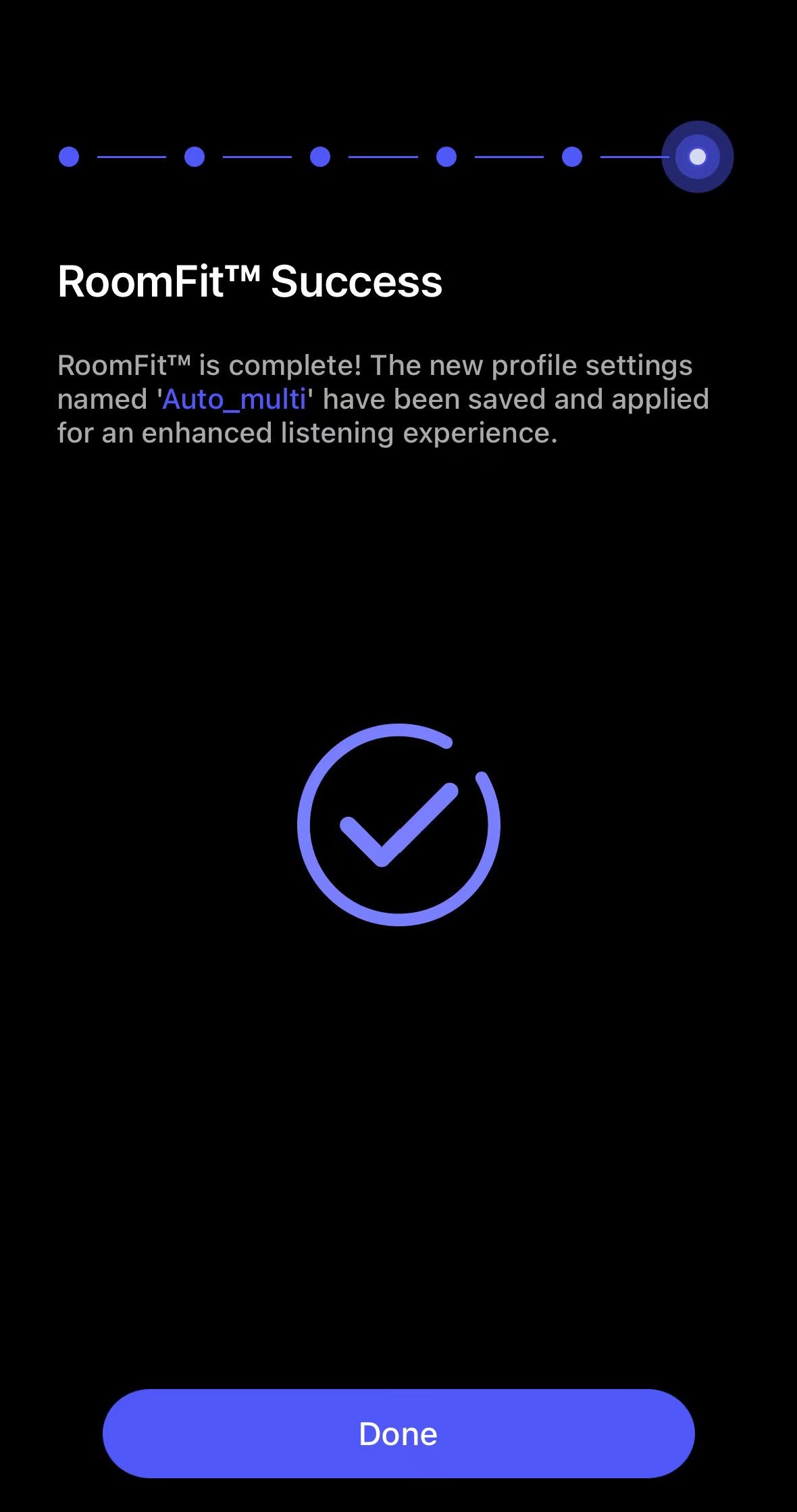 RoomFit done screen