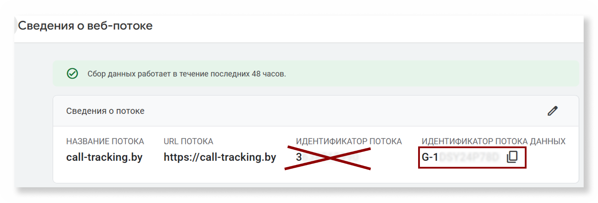 Идентификатор потока данных GA4