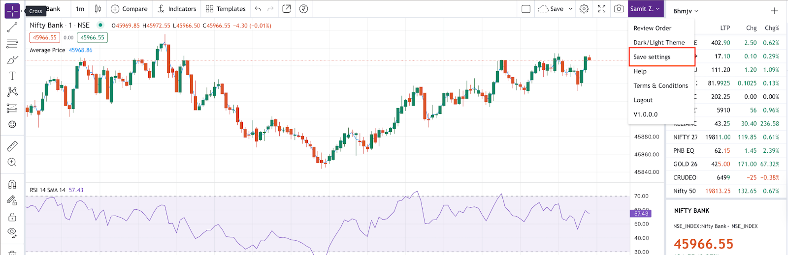 This feature is available from the Profile sectionโ Save settings Chart Syncing Tradingview
