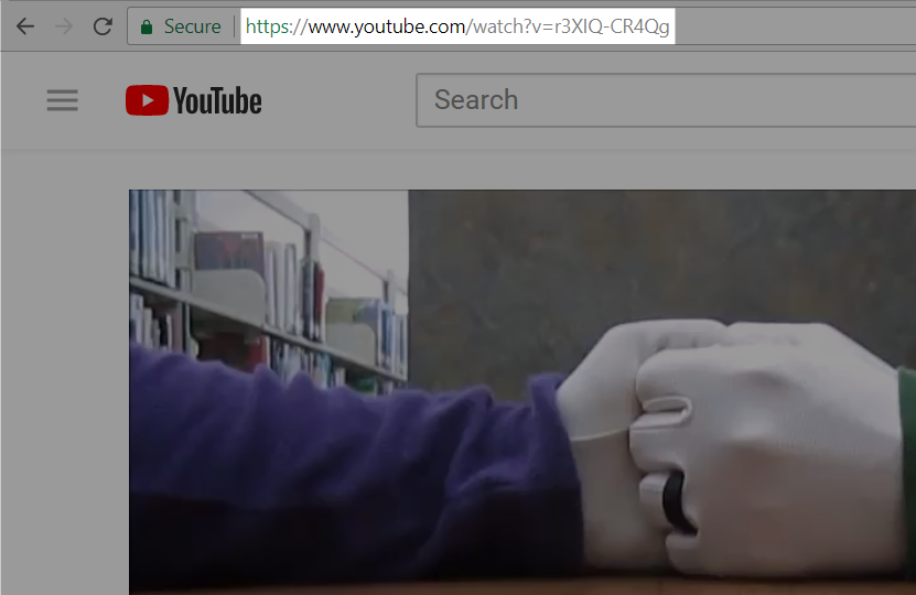 Detail screenshot of Youtube page with video URL highlighted Detail screenshot of Youtube page with video URL highlighted