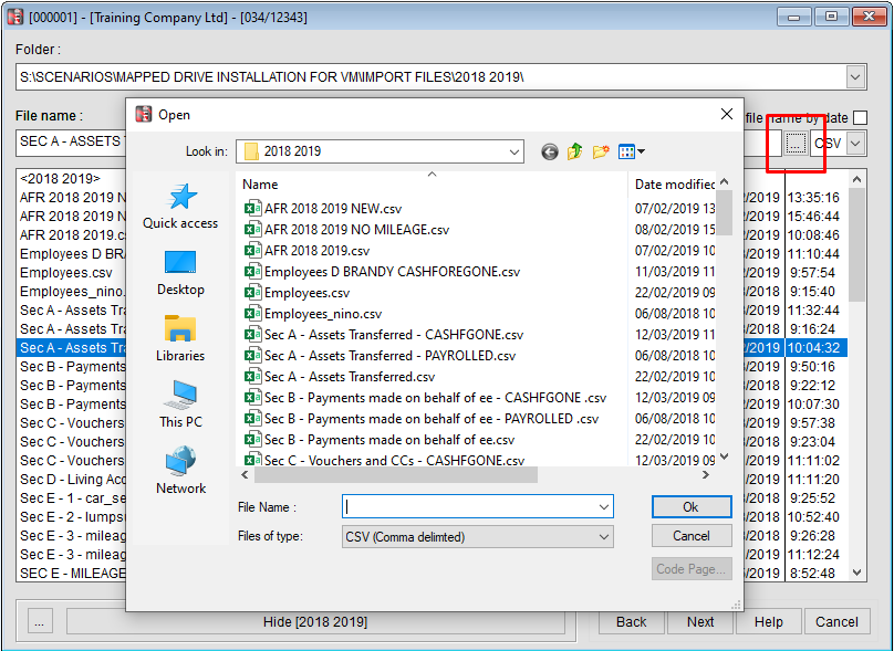 Section A Assets Transferred Importing : Personal Audit Systems Ltd