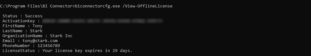 Offline License Info