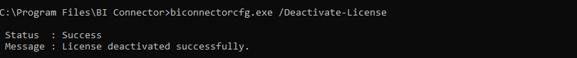 License deactivation