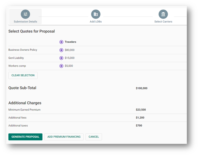First Insurance Funding Premium Finance for Submission Center EZLynx