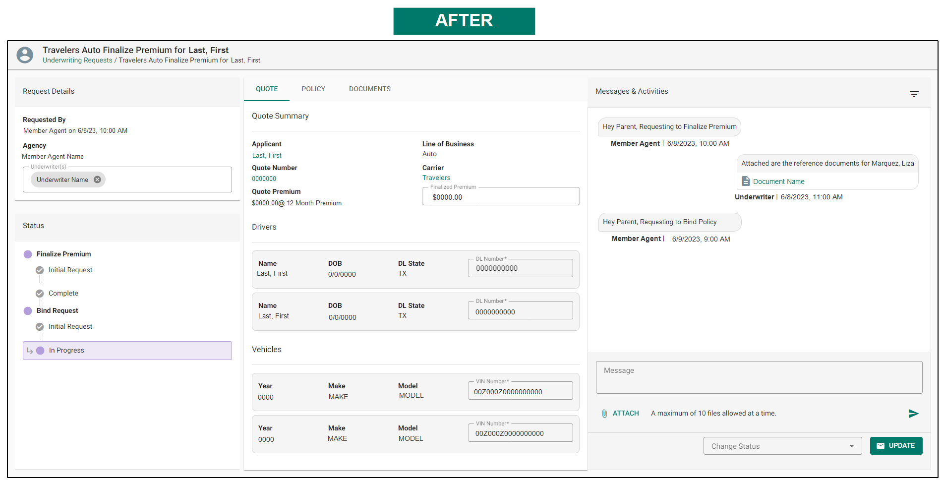 Rating Engine Underwriting Request Enhancements EZLynx