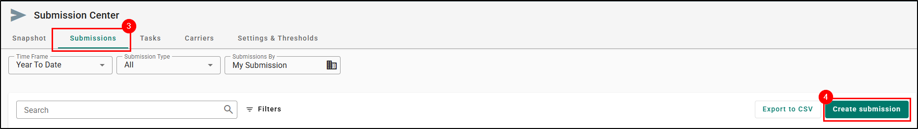 Submissions > Create submission