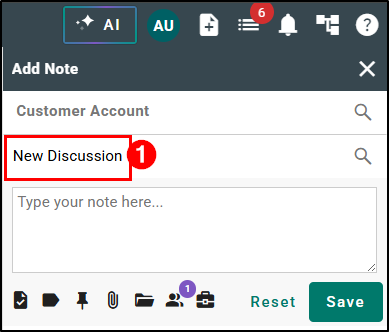 To create a new Discussion, type into the 'Search Discussion by Title' or 'Discussion Title' field and don't choose an option from the list.