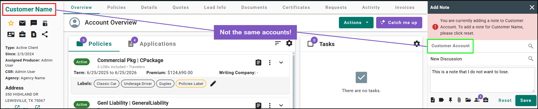 If you don't want to lose your progress, you must click Save with the understanding the note will be saved to the account in the Add Note pane, not the Applicant Pane.