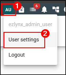 Click the User icon in the top-right, then choose User Settings.