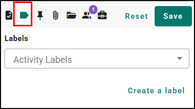 Choose the Add label icon which looks like a price tag to open the Add Label options.
