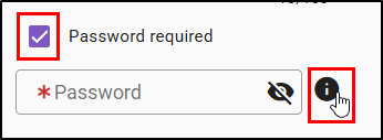 Check the box next to the 'Password required' option to create a password for the envelope.