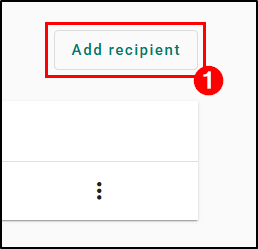 Click the Add recipient button to add a new recipient for the eSignature envelope.