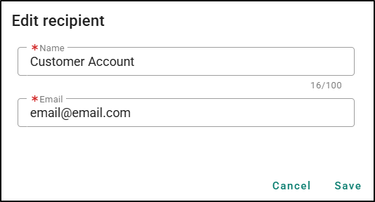 On the Edit Recipient window you can edit the name and the email but it will not write back to the contacts at the applicant level.