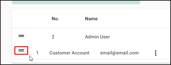 Click and drag the Reorder icon (two horizontal lines) to determine the order in which the recipients will sign the envelope.