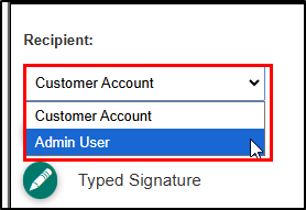 Use the Recipient dropdown to change who you are placing signature blocks for.