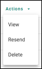 Actions available during Expired status: View, Resend, and Delete.
