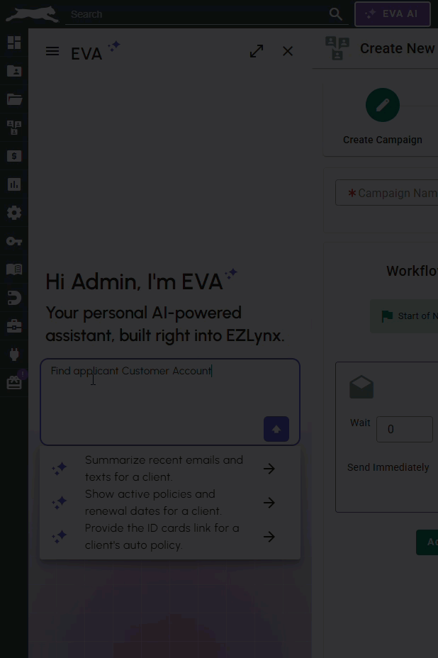 Type in the applicants name, click on the applicant card, and then select the source link. This will take you to the applicant's account.