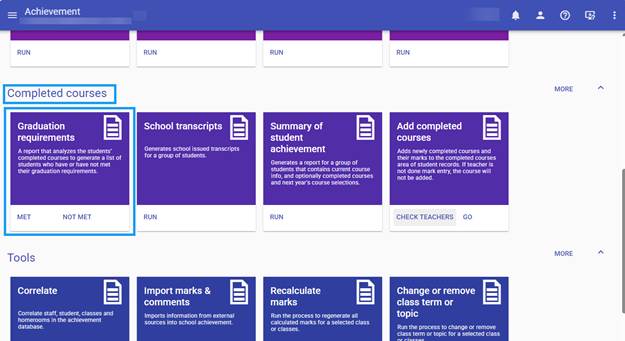 The image is a user interface for an educational software that allows users to manage student achievements, track completed courses, generate transcripts, and correlate data for reporting and analysis.

AI-generated content may be incorrect.