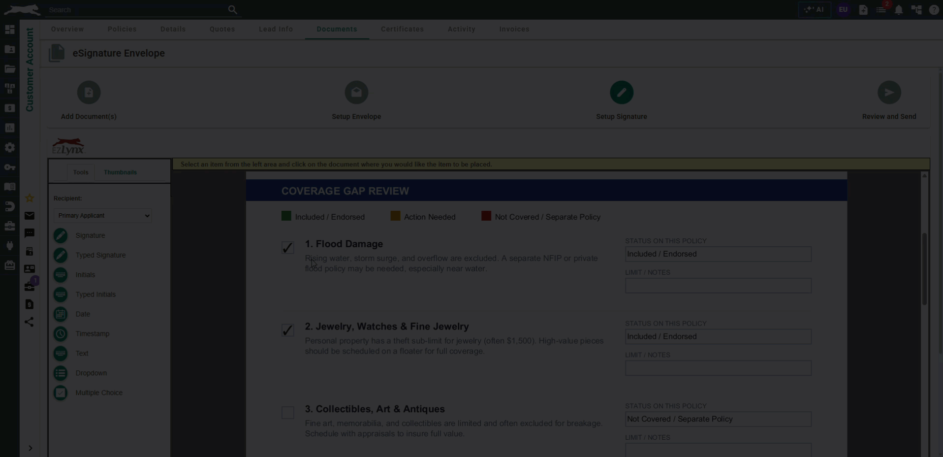 Customization options: Required, Brief Description, Allow Signer Required is enabled by default.