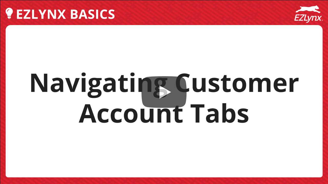 Navigating Customer Account tabs video link image