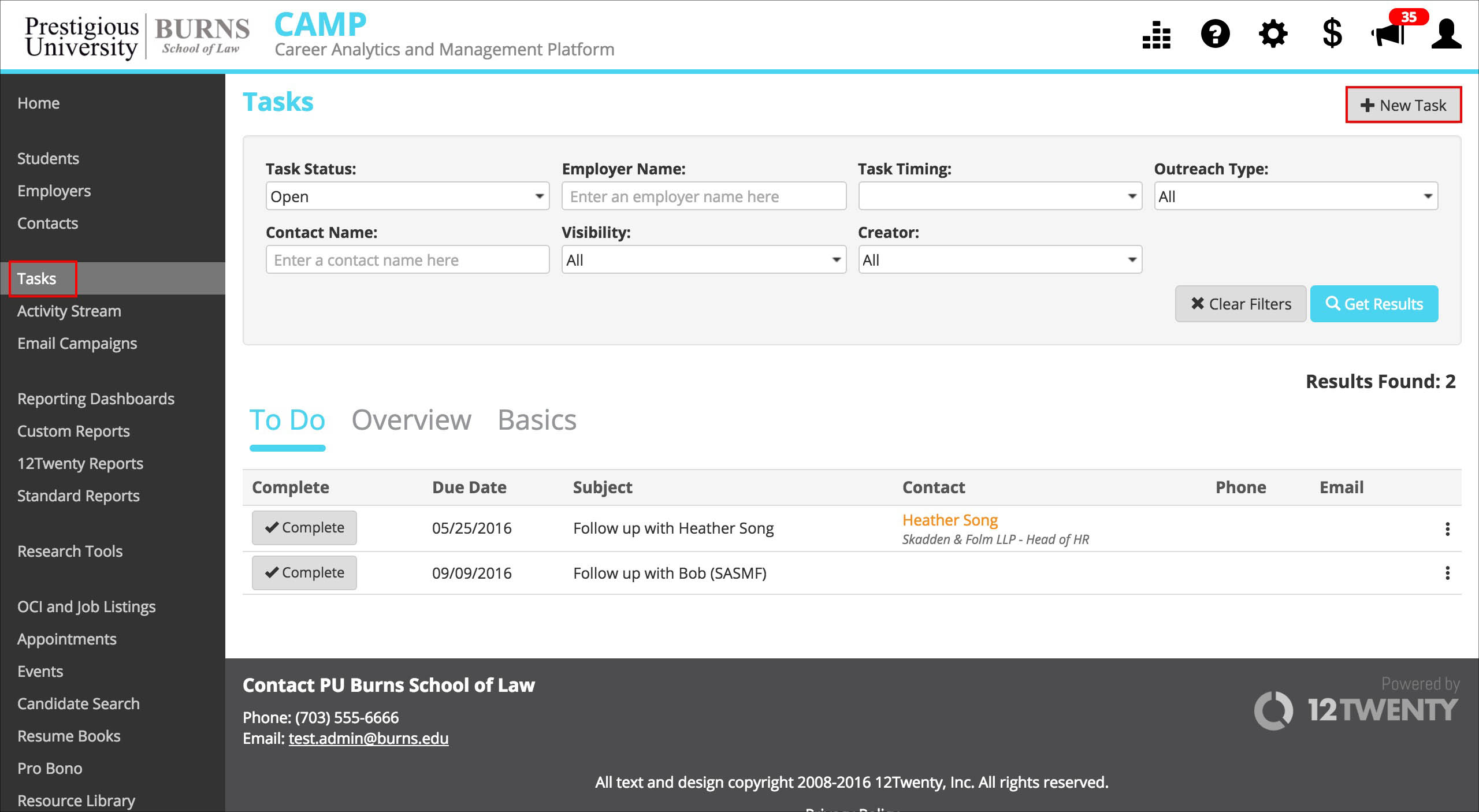 law task tracking overview support tracking tasks