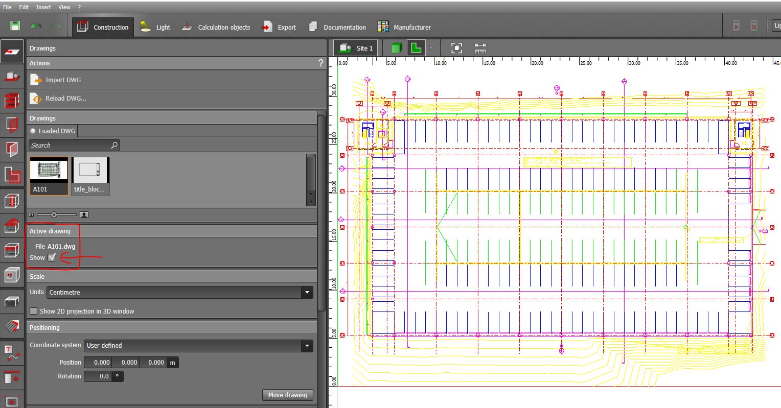 Loading and displaying drawings : Knowledge Base DIALux evo