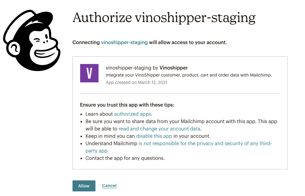 Connecting to Mailchimp