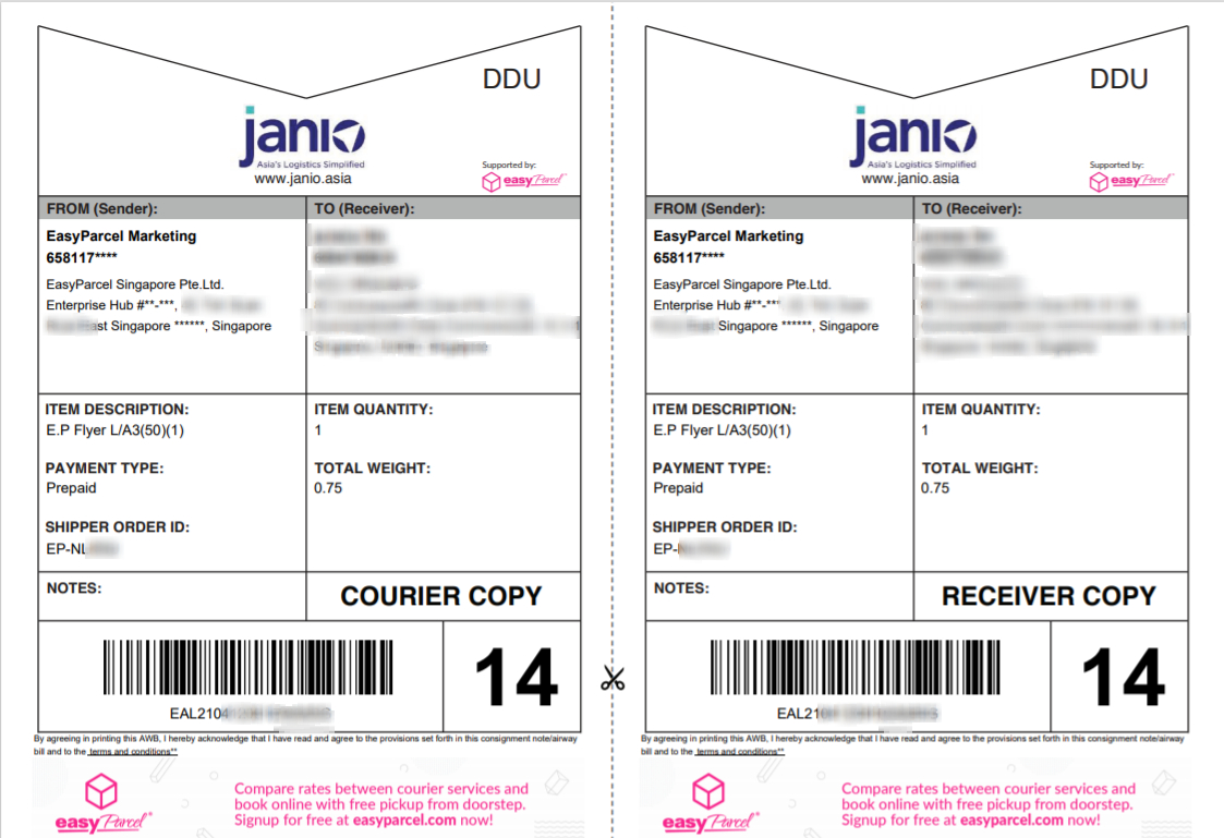 How to download and print shipping documents? EasyParcel (Singapore