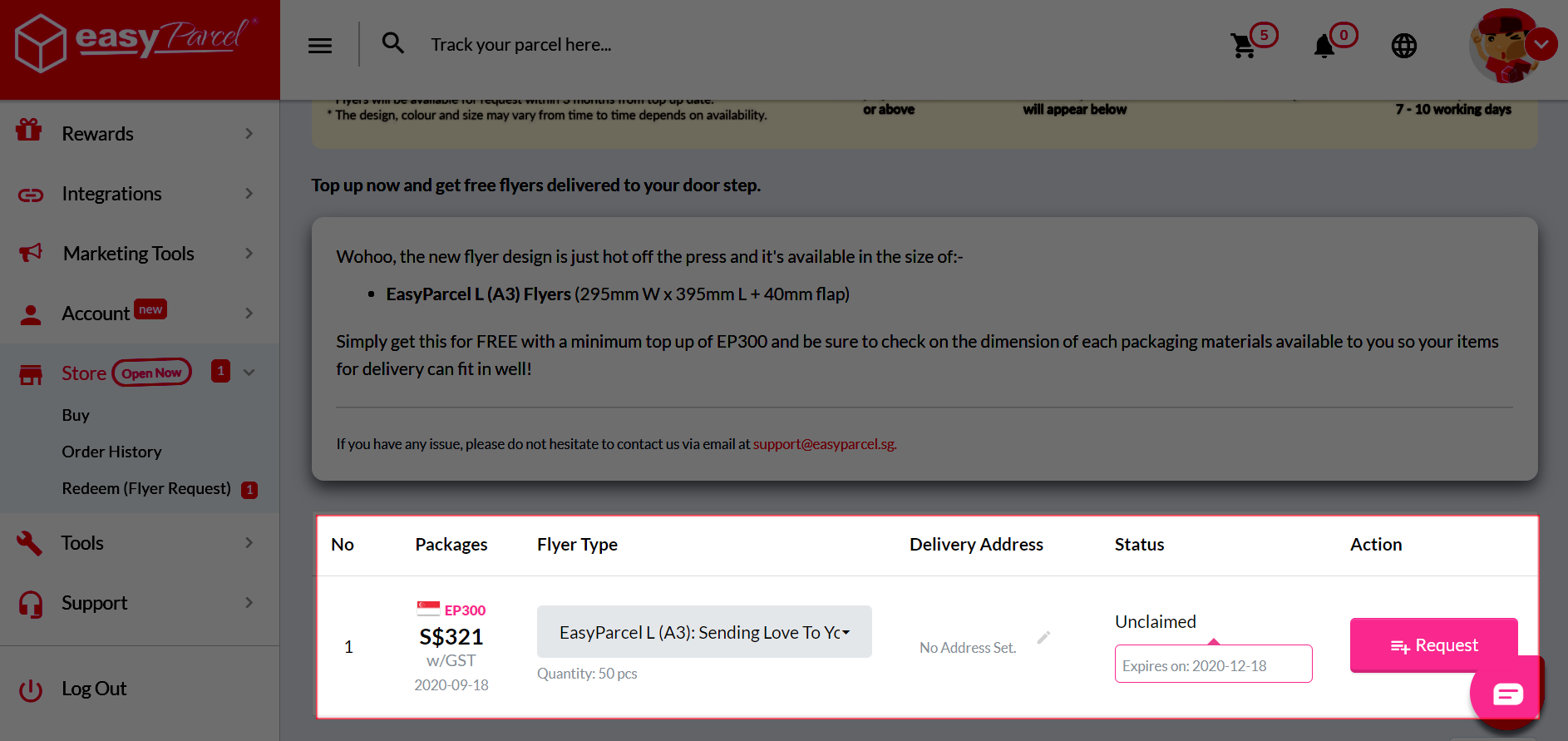 How to claim free packing materials? EasyParcel (Singapore) Help Centre