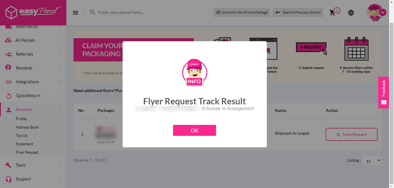 How to claim free packing materials? EasyParcel (Singapore) Help Centre
