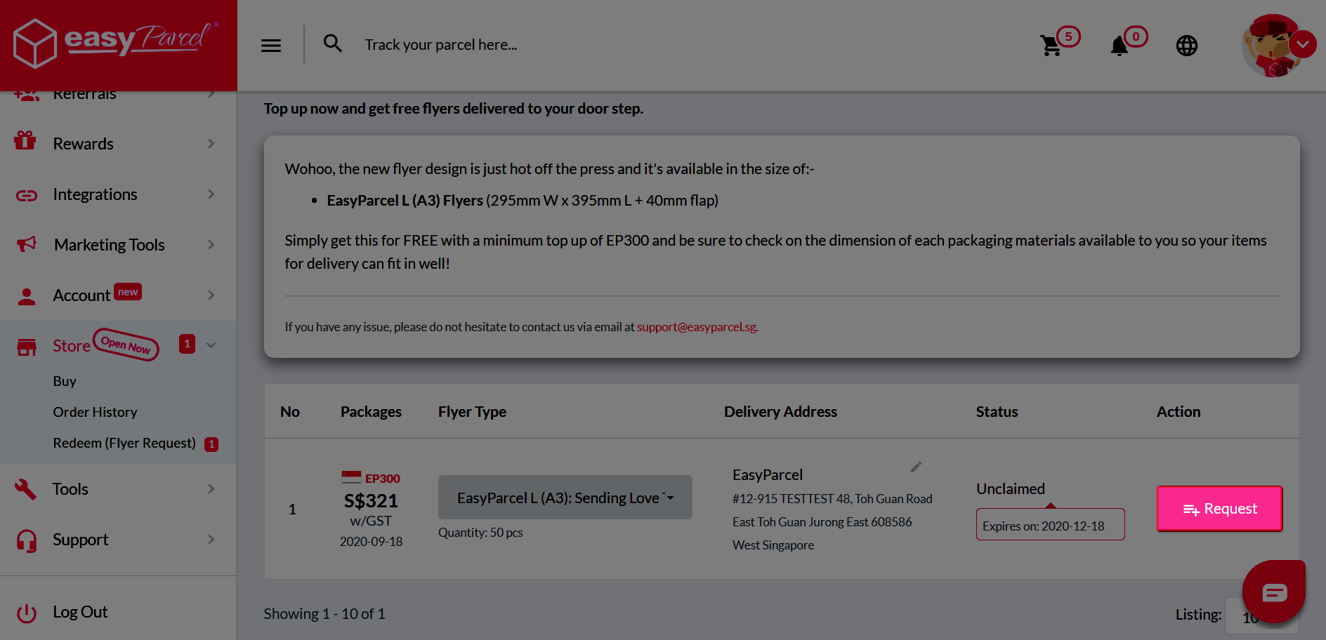 How to claim free packing materials? EasyParcel (Singapore) Help Centre
